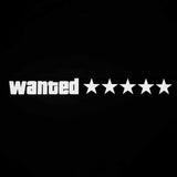 Car LED Panels displaying "wanted" text with five stars in white on black background.
