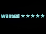 Car LED Panels displaying "wanted" text with five stars in white on black background.